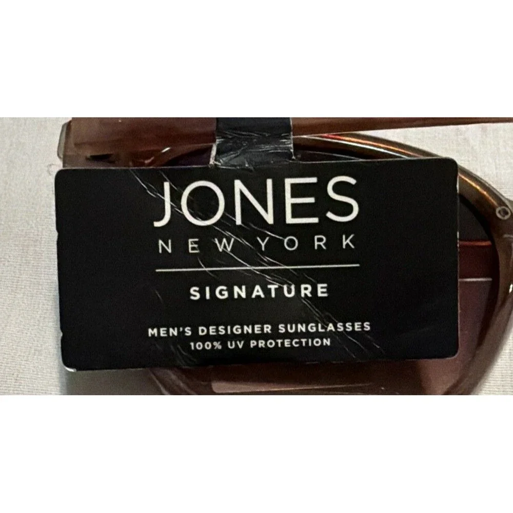Jones New York Women's Round Striped Sunglasses, Brown Frame, 100% UV Protection